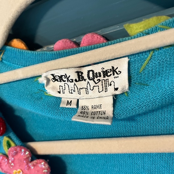 Jack B. Quick Rare Vintage Tropical Beaded Sweater - Picture 10 of 14